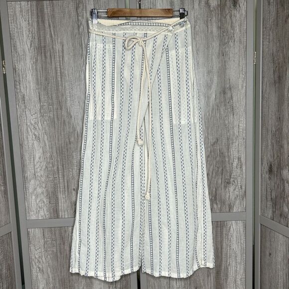 Pearl & Caviar Pants Small Wide Leg Pockets Lightweight Striped Size S - Picture 1 of 9